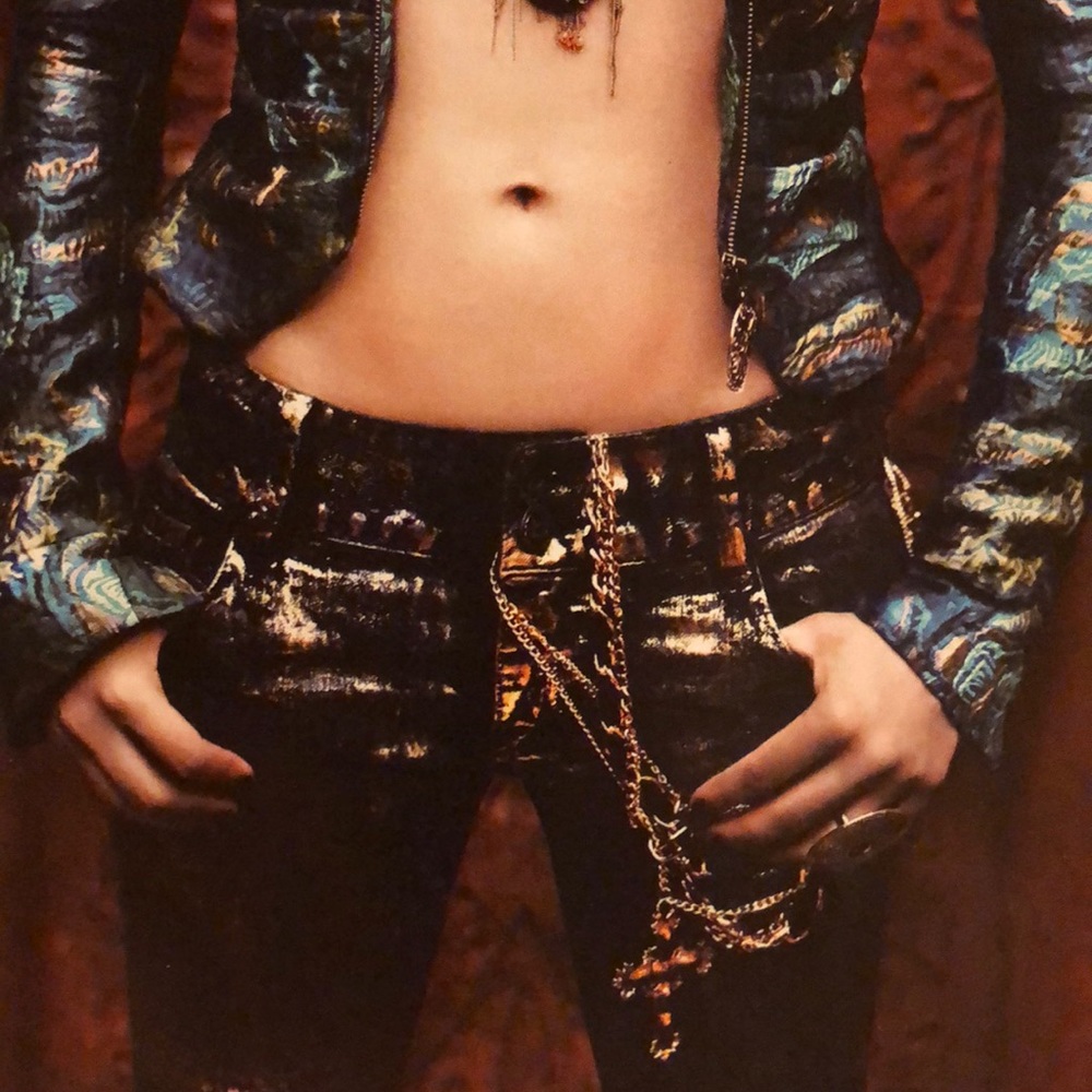 New Bebe denim/metallic skinny jeans size 30